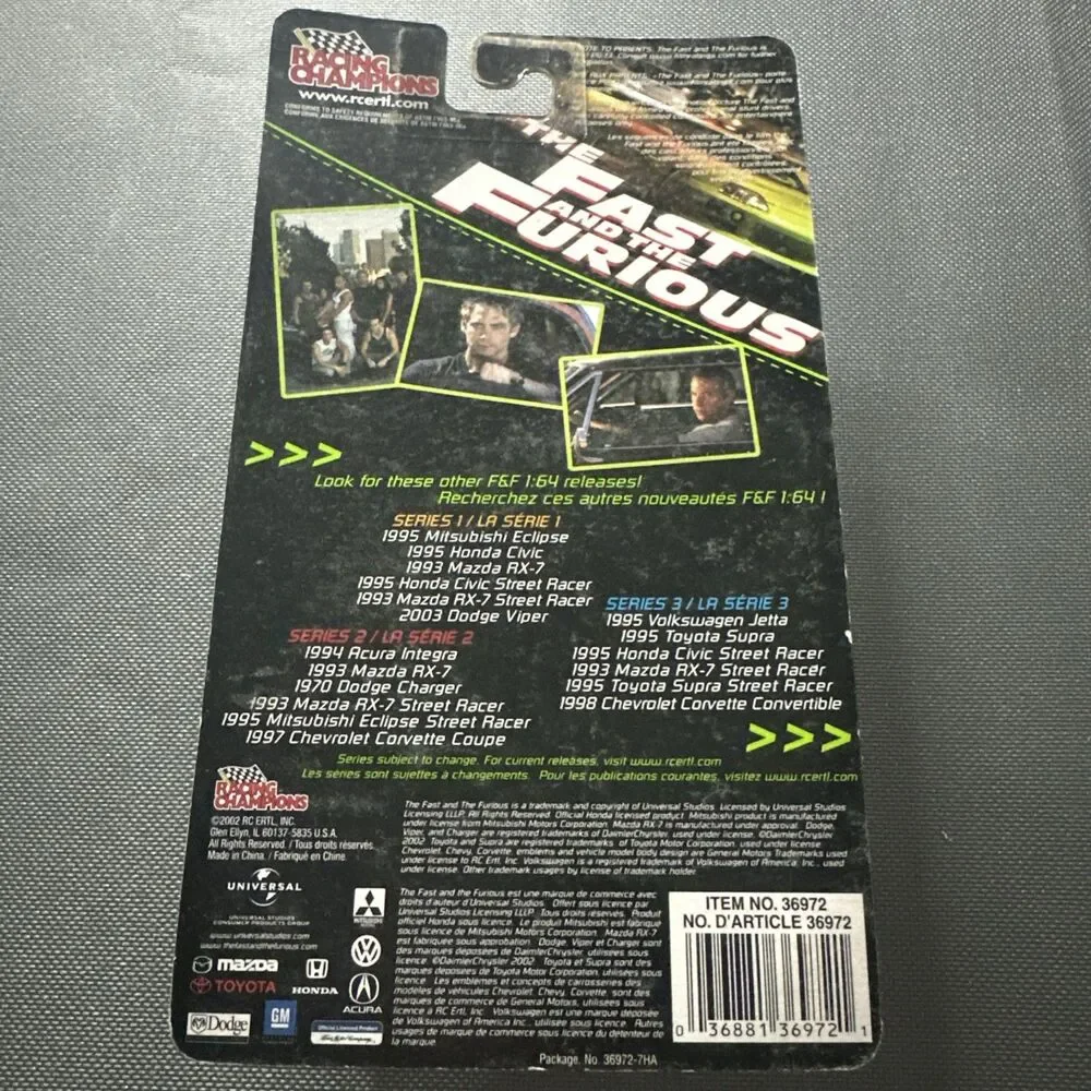 Racing Champions Fast And Furious 1993 Mazda RX-7 Series 1